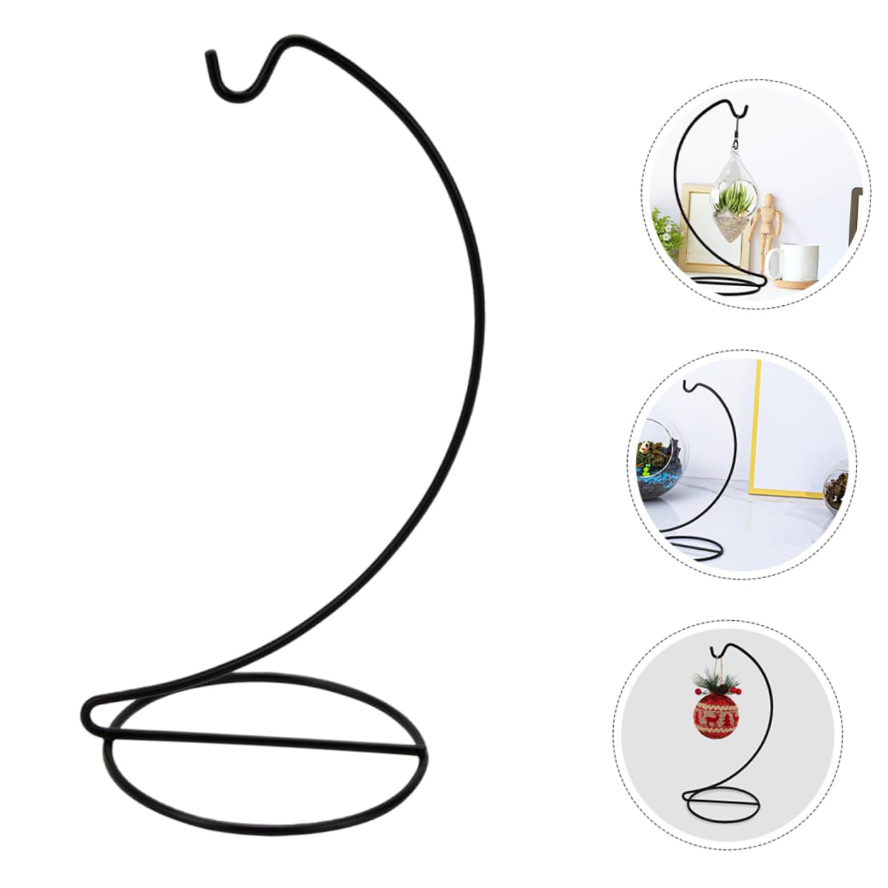 GLEAVI 3pcs Metal Hanging Hook Display Stand for Glass Terrarium Indoor Ornament Holder Adjustable Iron Hanger for Desktop Decor Suitable for Plants and Craft Shows
