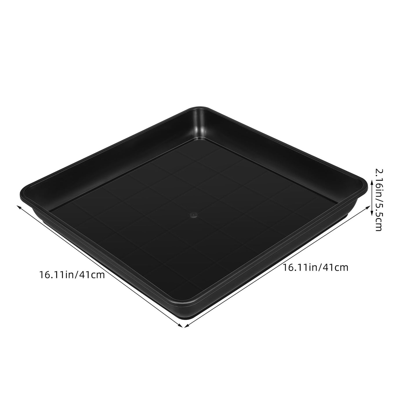DOITOOL 16 Inch Square Plant Saucer Tray for Flower Pots Plastic Planter Drip Tray Holder Indoor and Outdoor Pot Drainage Saucer 2 Pack