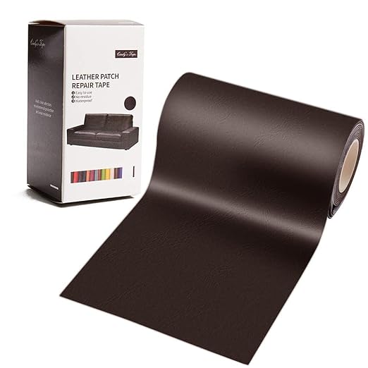 Leather Repair Patch Tape Kit Coffee Dark Brown 4 x 60 inch Self Adhesive