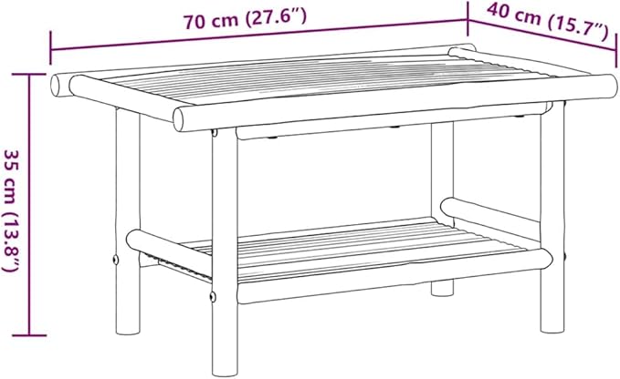 Natural Bamboo Coffee Table