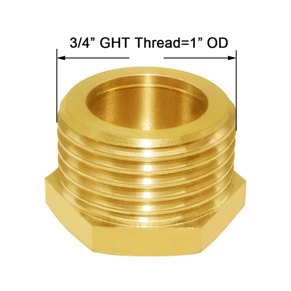 Joywayus Brass Garden Hose Plugs Caps Kit, 4PCS 3/4" GHT Male Plug + 4PCS 3/4" GHT Female Cap, Hex Watering Pipe Fittings with Washers