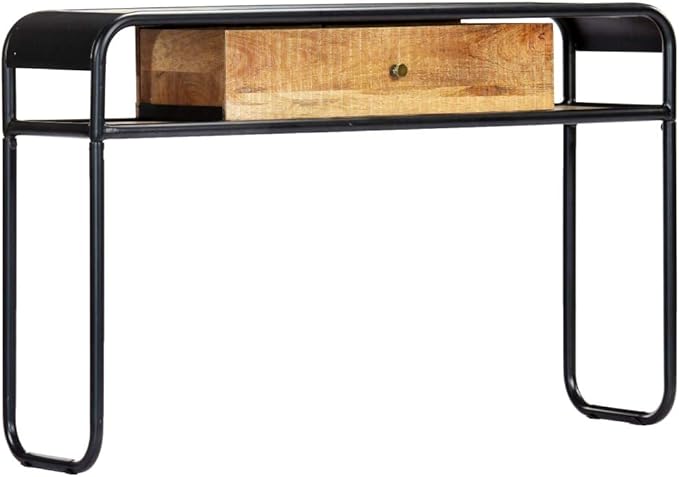 Solid Mango Wood Console Table for Living Room, Entry