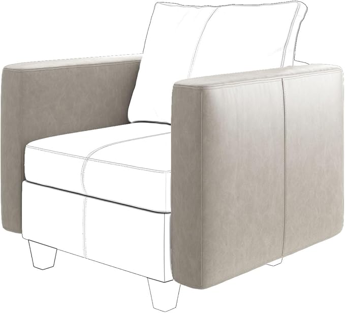 EASE MOOSE Armrest Module for Modular Sectional Sofa, Faux Leather Side