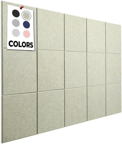 Corkboards for Wall, 59"x36" | 15 Pack | Cork Board Squares, Pin Up Board, Office Board for Wall, Big Bulletin Board, Cork Roll with Adhesive Backing (Sage Green)