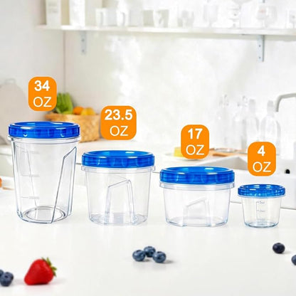 12 Pack 23.5 oz Reusable Freezer Storage Containers with Twist Top Lids Airtight, Leakproof Plastic Soup Freezer Container, Food Storage Containers for Meal Prep Leftover Fruit Microwave Freezer Safe