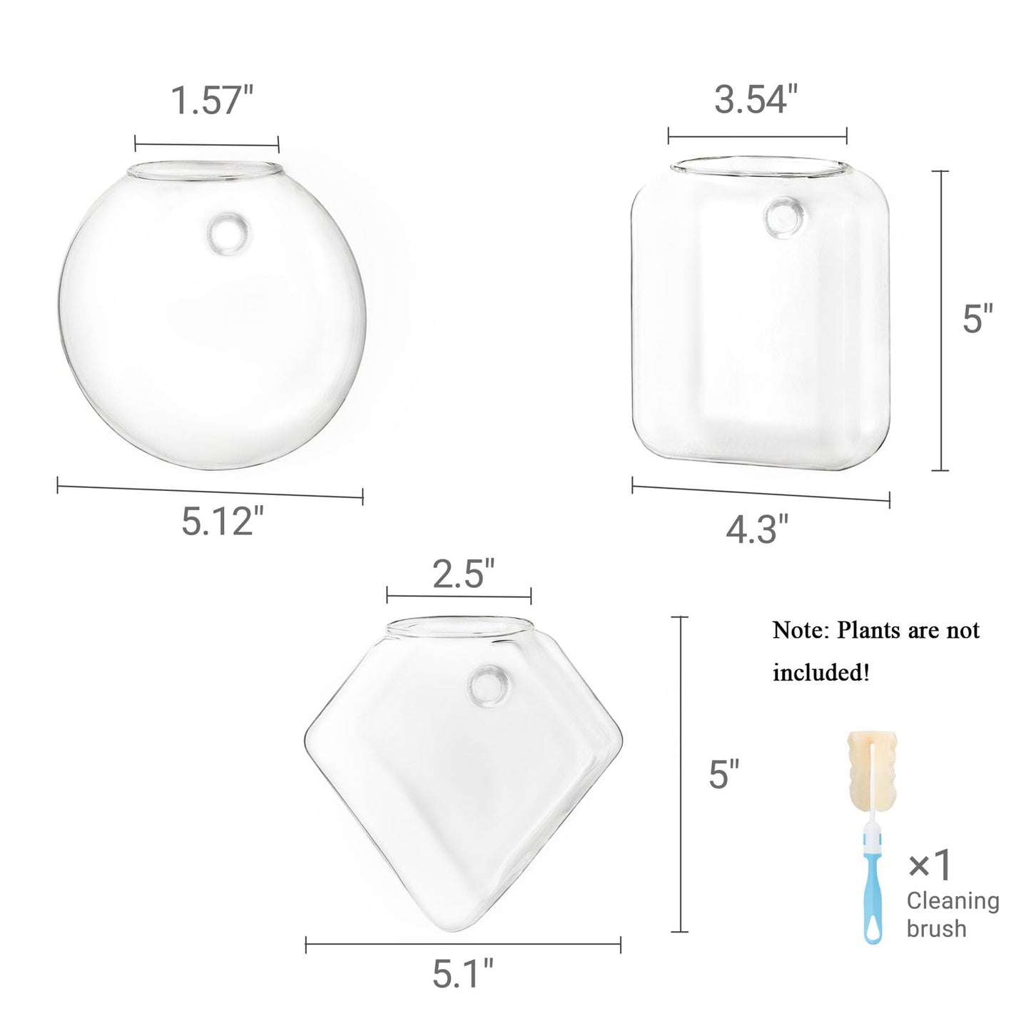 Mkono Wall Planter Propagation Stations Hanging Glass Terrariums Vase Container for Propagating Hydroponic Plants Flowers Home Office Living Room Bathroom Garden Decor, 3 Pack(Plants not Included)