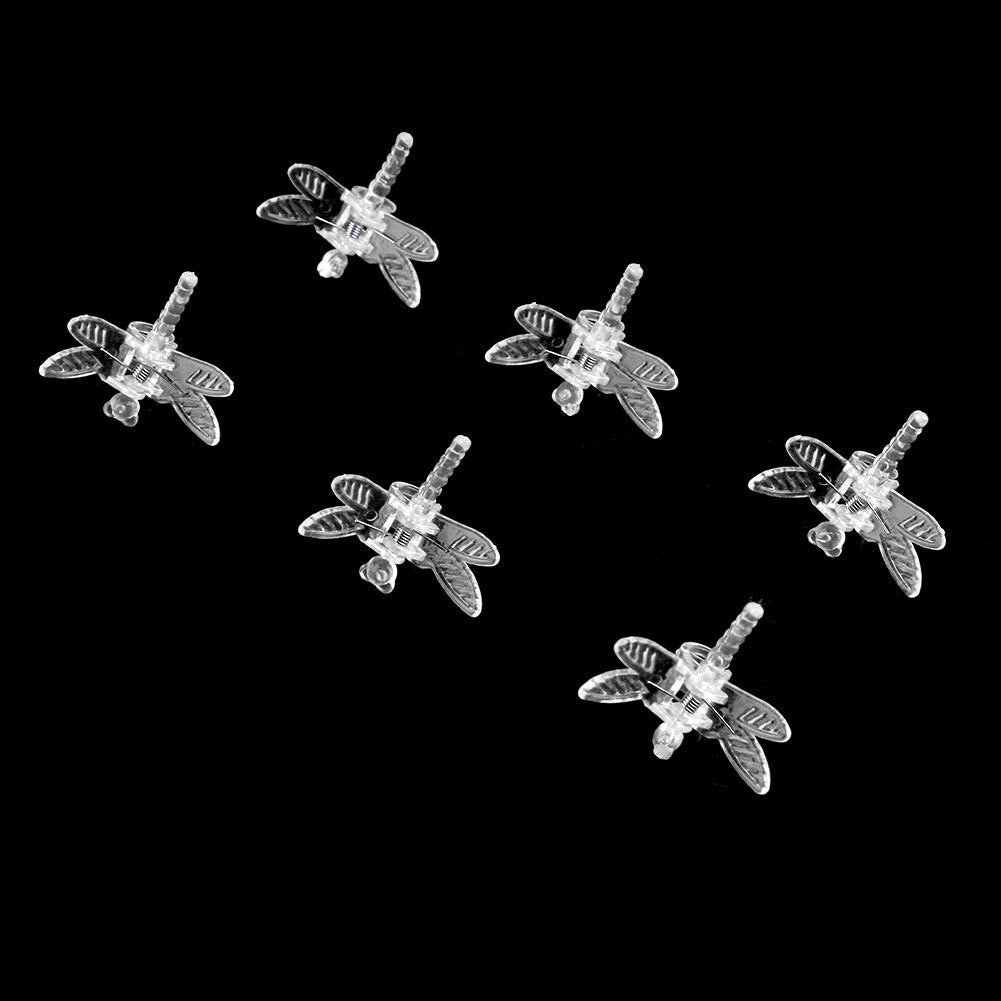 Watris Veiyi 100Pcs Plant Orchid Support, Garden Dragonfly Orchid Clips, Portable Cute Flower Vine Clips (Transparent)