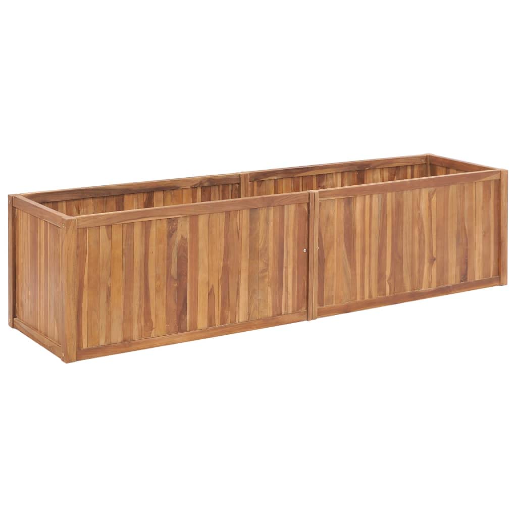 YNGBHFNOP Large Outdoor Raised Garden Bed Planter Box, Natural Solid Teak Wood Rectangular Flower Box for Patio Balcony Terrace, Durable Elevated Planter for Vegetables Herbs Plants, Easy Assembly