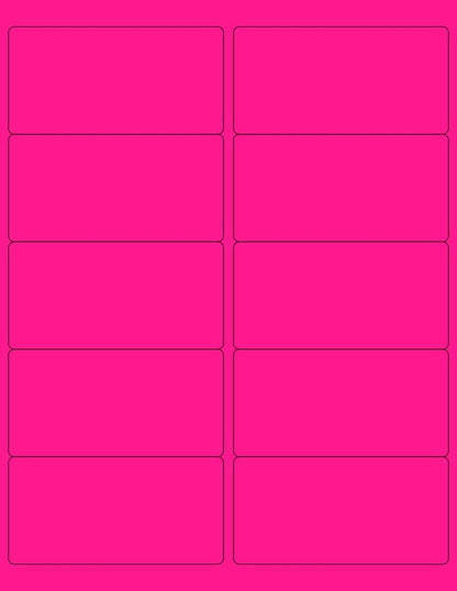 NextDayLabels - 8-1/2 x 11 Neon Color High Light Fluorescent Labels for Laser & Inkjet Printer (Pink Fluorescent, 4 x 2-10 Per Page | 250 Labels)