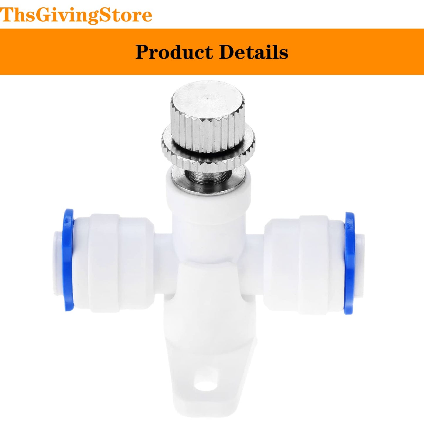 1PCS RO Water Flow Control Valve, Reverse Osmosis 1/4" OD Regulator Waterflow Control Valve Connector Fitting, Water Flow Adjust Valve, Water Speed Controller