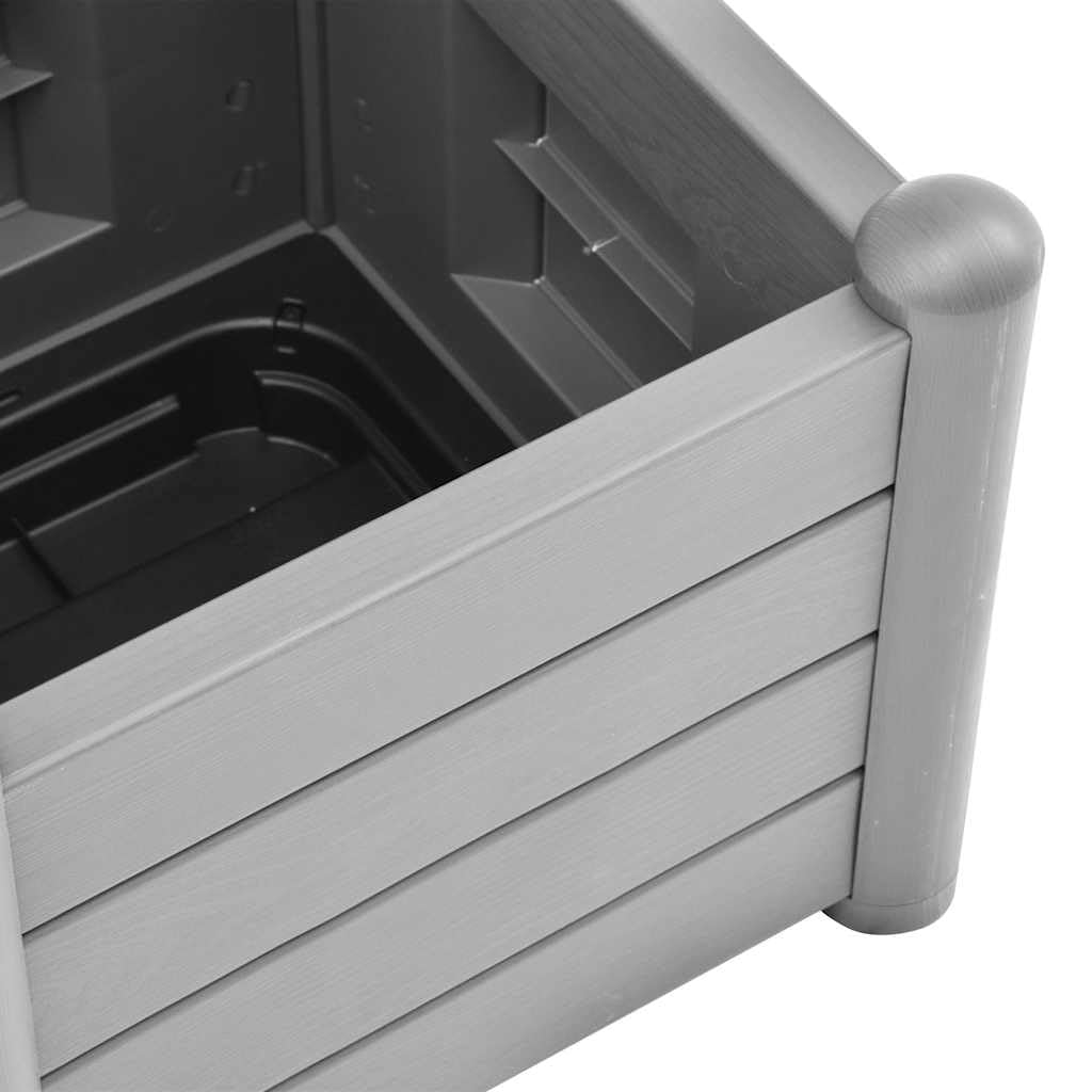 Large Square Garden Planter with Trellis, Stone Gray Polypropylene, Weather Resistant for Outdoor Patio Decor