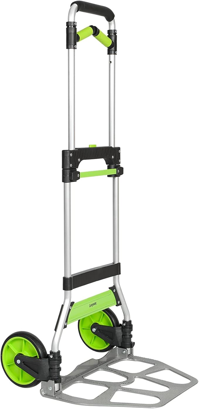 Leeyoung Folding Hand Truck and Dolly, 309 lb Capacity Aluminum Portable Cart
