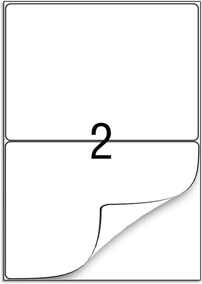 BESTEASY 200 Round Corner Half Sheet Self Adhesive Shipping Labels for Laser and Ink Jet Printers, White Blank (100 Sheets, 200 Labels)