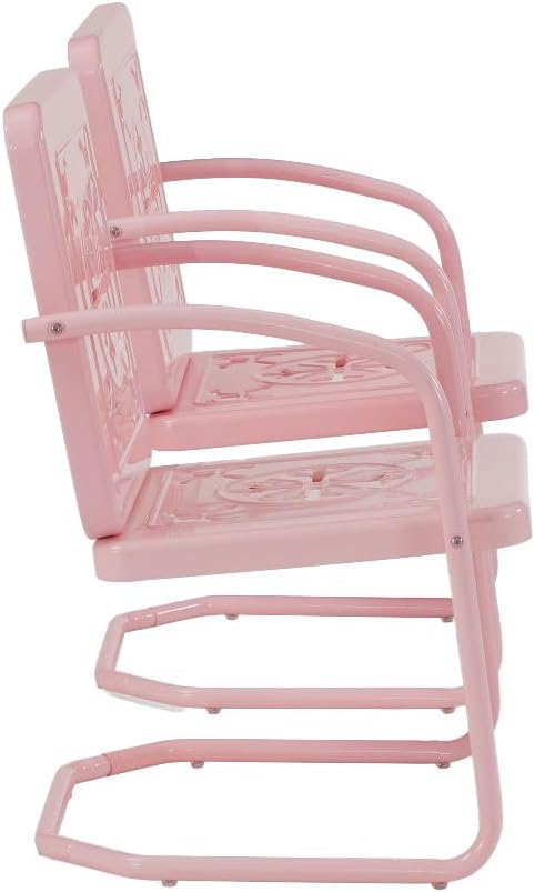 Crosley Furniture Azalea 2-Piece Outdoor Chair Set, Vintage Retro Metal Patio