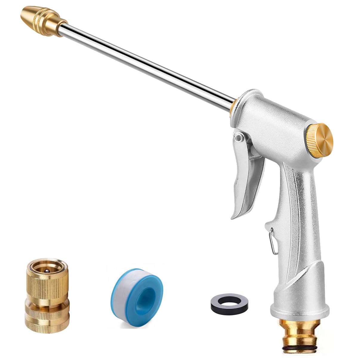 Garden Hose Nozzle, High Pressure Water Hose Nozzle Sprayer Head,fits 3/4” Garden Hose Thread,for Lawn & Garden,Washing Cars,Watering Garden,Cleaning,Showering Dogs&Pets