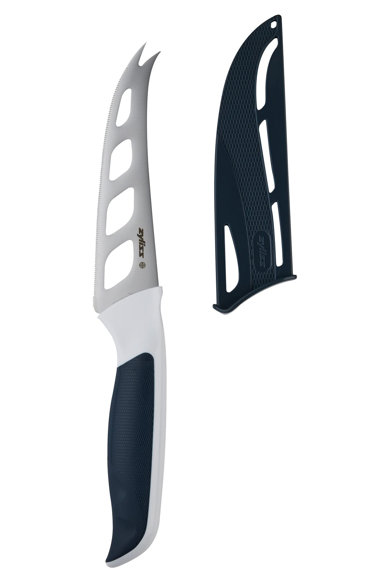 Zyliss Cheese Knife - Slicer & Cutter for Block Cheese - Carving Knife for Charcuterie Boards - Cheeseboard Handheld Slicer - Cutter & Slicing Tool - 4.5" - Gray & White