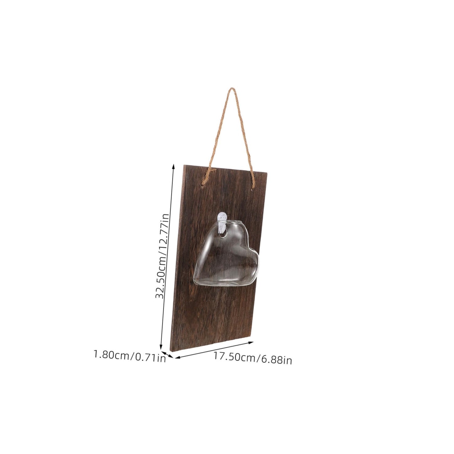 Anneome 1set Hydroponic Flower Vase Wooden Stand for Desktop Decor Wall Hanging Glass Planter for Indoor Plants for Home Office and Terrarium Arrangement