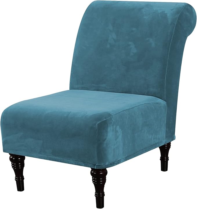 H.VERSAILTEX Armless Accent Chair Covers Thick Velvet Armless Chair Slipcovers