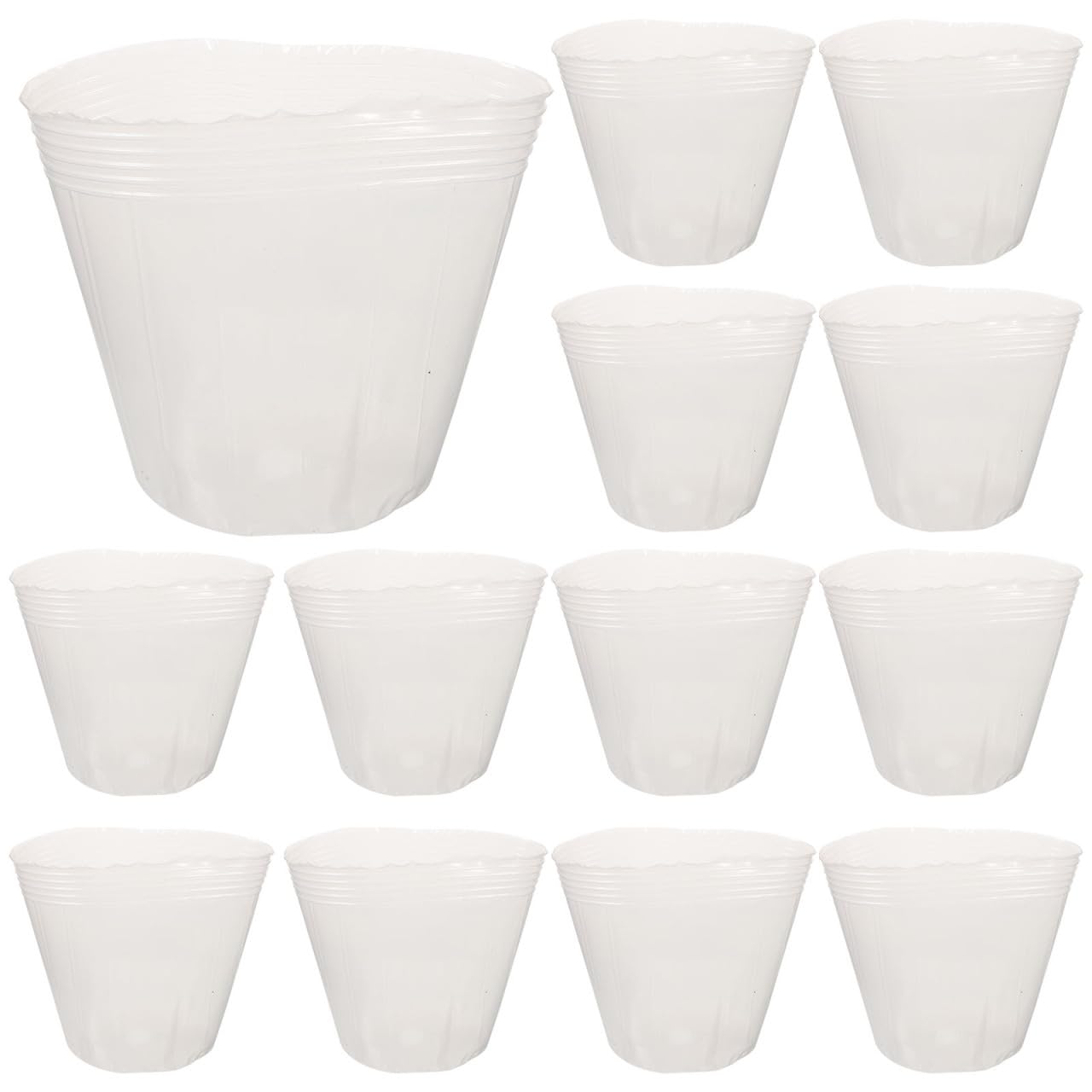 SUPVOX 10-Pack Transparent Flower Pot Liners: 4.5" Clear Plastic Nursery Pots - Root Observation Liners with Drainage Holes for Indoor & Outdoor Garden Plants