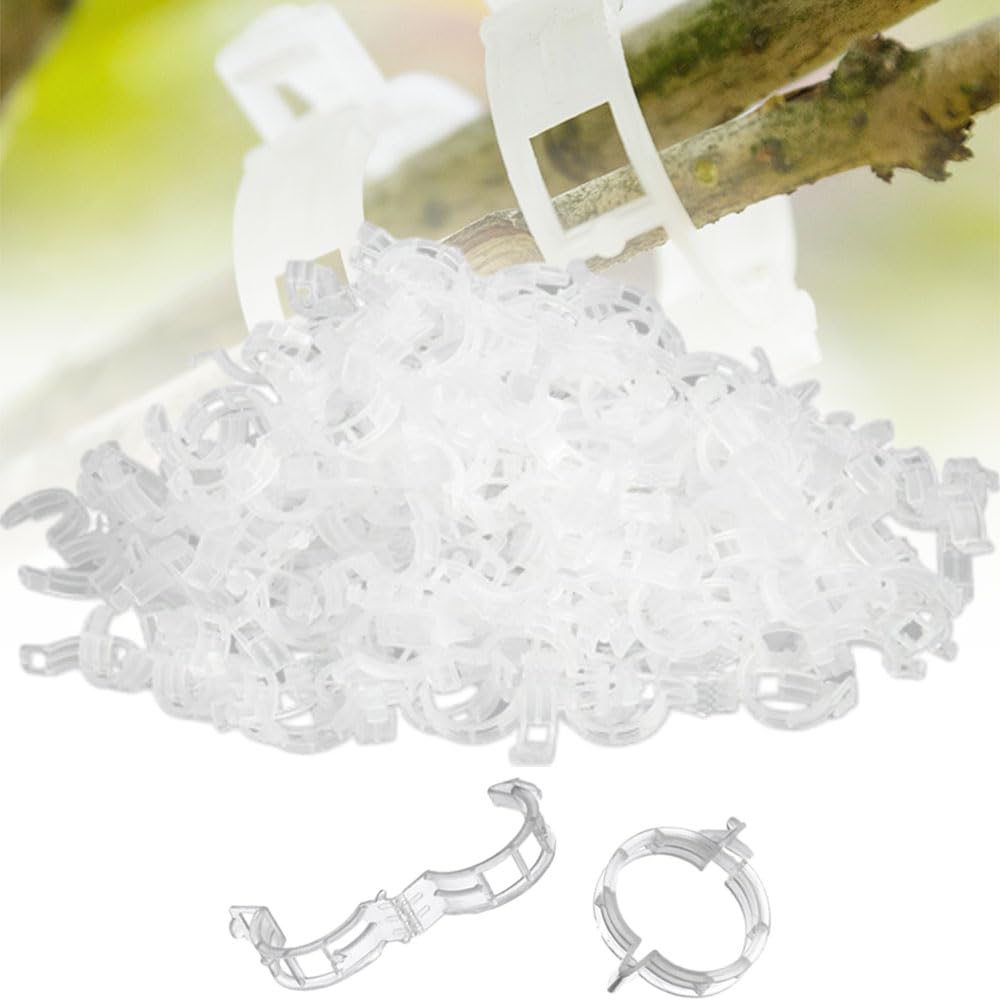 Thickened Plant Fixing Clip 100Pcs, 2025 Summer New Tomato Grape Vine Vegetables Plant Fixing Clips, Upgrade Plant Support Clips Reusable Garden Clips Secured Plastic Plant Clip (50, White)