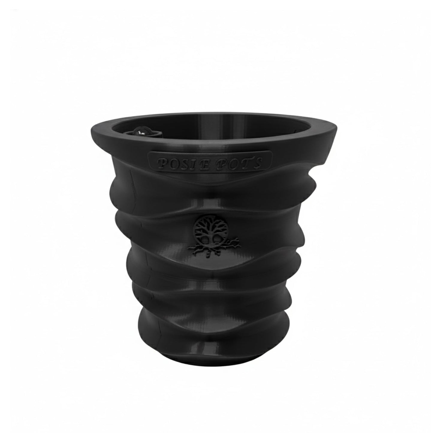 Posie Pot Medium Wave Self Watering Planter for Indoor Plants - 5x5 Inch Patented Pot with 10X Water Reservoir - Modern 3D Printed Desk Planter - Root Rot Free - Eco Friendly, Made in USA, Black