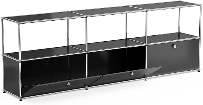 Modern Storage Cabinet Black G Versatile Free-Standing Organizer