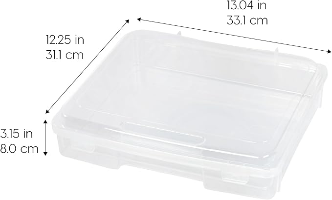 IRIS USA Board Game Storage Containers, 6-Pack |Made in USA| Organizers with Built-In Handle & Snap-Tight Lid for Puzzles, Scrapbook, and Fits 8.5" x 11" or A4 Papers, Thick - Clear