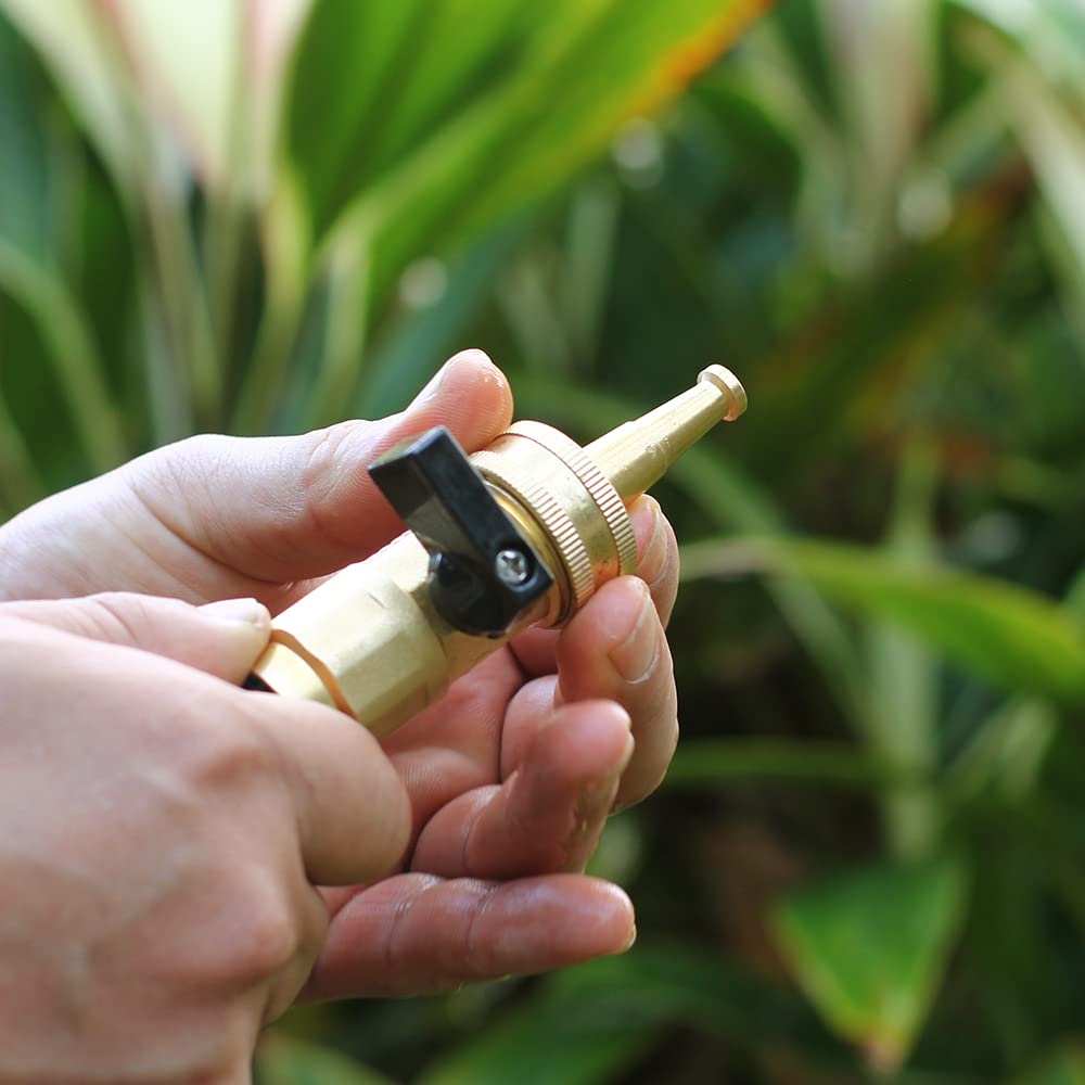 YELUN Brass Hose Nozzles,Heavy-Duty Brass Jet Sweeper Jet Nozzle, 2 Pack (Jet Sweeper BB)