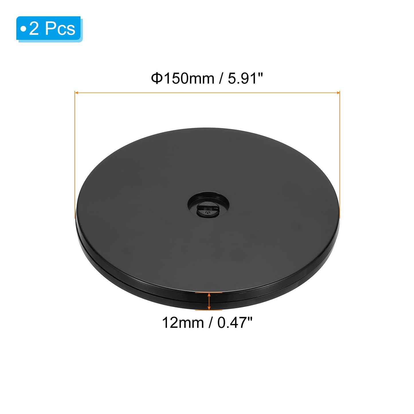 PATIKIL 6 Inch Heavy Rotating Swivel Stand, 2Pcs 360 Rotation Lazy Susan Turntable with Steel Ball Bearings for Model Base Rotating Plants TV Computers Monitors, Black