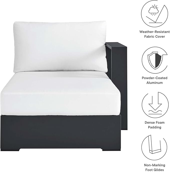 Modway Tahoe Powder-Coated Aluminum Outdoor Chaise Lounge in Gray White