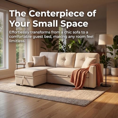 Convertible Sofa Bed, L Shape Sleeper Sofa