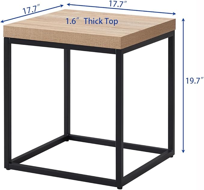 CENSI 18-Inch Natural Oak Accent End Table/Side Table