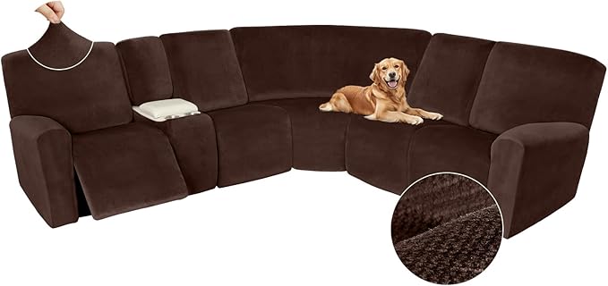 Arfntevss Sectional Recliner Couch Covers Velvet Washable Corner Sectional Sofa