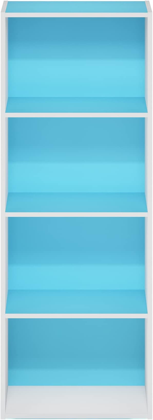 Furinno Luder Bookcase / Book / Storage, Light Blue/White