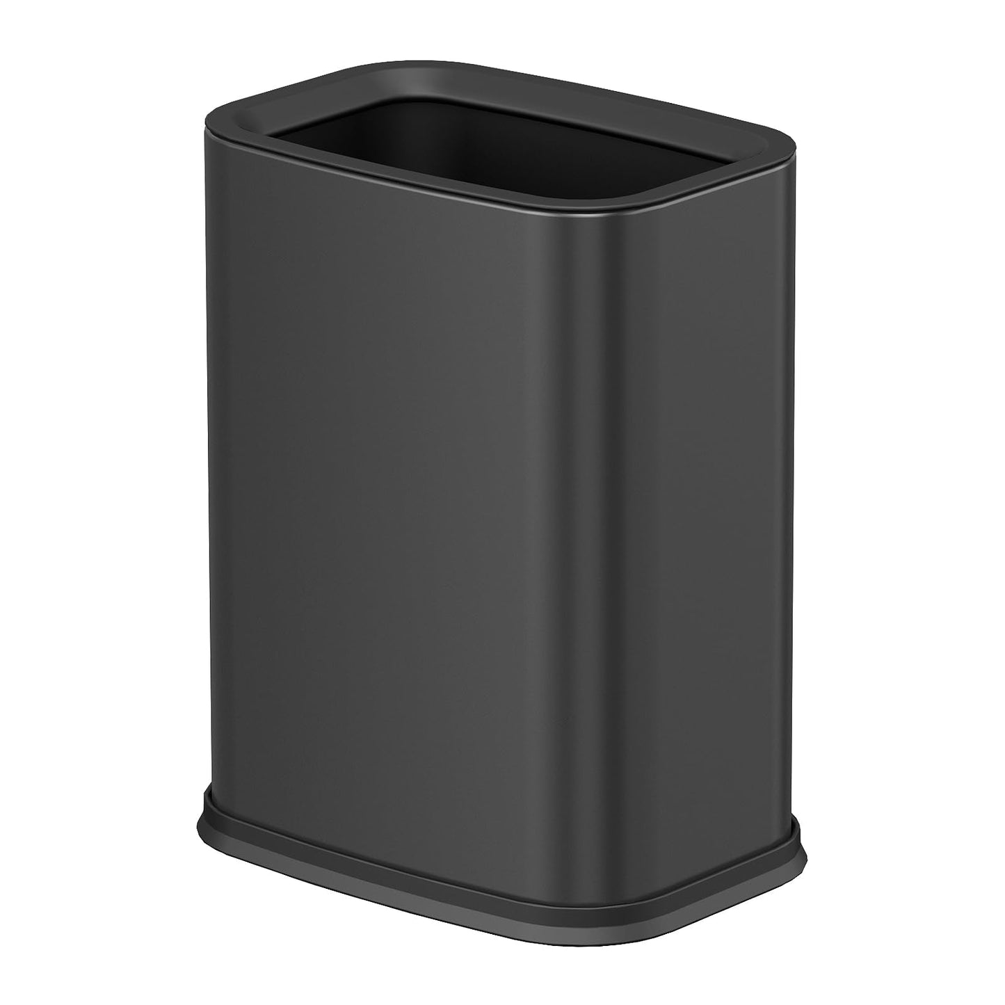 KHMMGK 2.6 Gal Black Bathroom Trash Can,Metal Waste Baskets with Removable Inner Bucket,Small Office Garbage Can