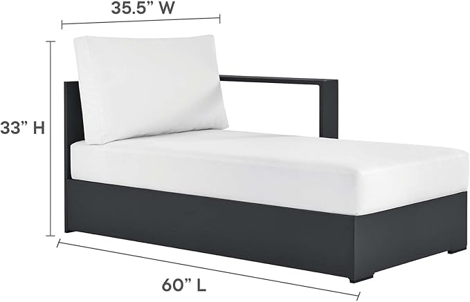 Modway Tahoe Powder-Coated Aluminum Outdoor Chaise Lounge in Gray White