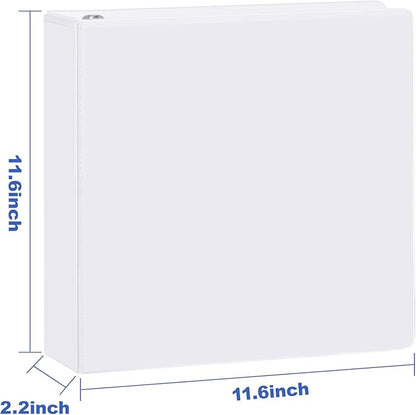 3 Ring Binder 1-1/2 Inch, ViVin Sturdy 1.5"-Slant D Ring Binder with 2 Interior Pockets, Clear View Cover, PVC-Free, Fits 350 Sheets of US Letter Size Paper (6 Pack, White)