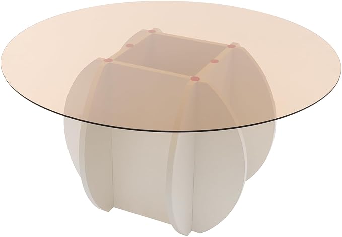 Round Glass Coffee Table for Living Room