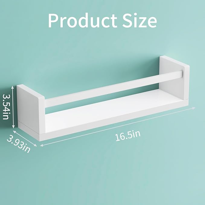 Fixwal Floating Book Shelves for Wall, 16.5 Inch Nursery Book Shelves for