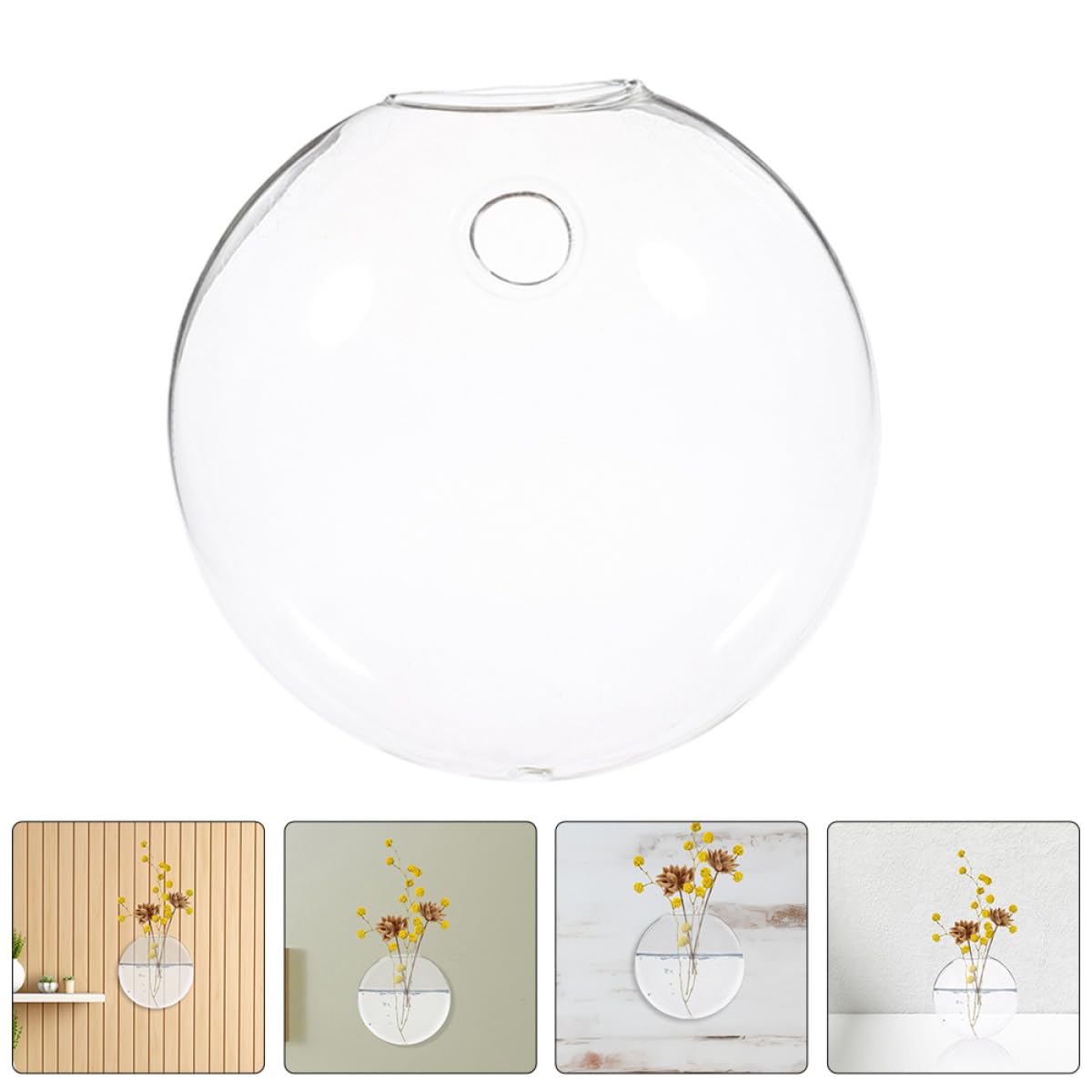 BESPORTBLE 2pcs Wall Mounted Glass Hydroponic Flower Vases, Flat Glass Terrarium Containers for Indoor Plant Propagation and Wall Décor