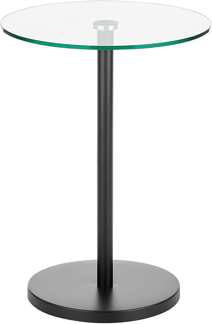mDesign Glass Top Side/End Drink Table