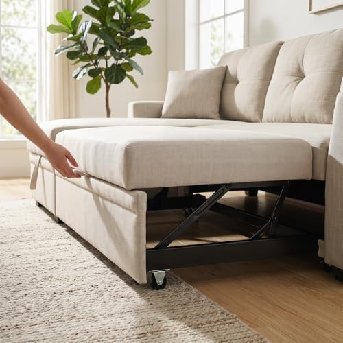 Convertible Sofa Bed, L Shape Sleeper Sofa