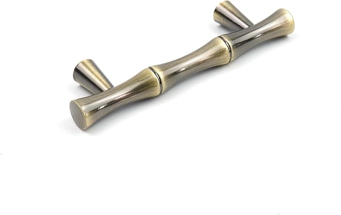 2PCS Bamboo Pull, Bronze Antique Brass Zinc Alloy Cabinet Handles, 2.5 Inch