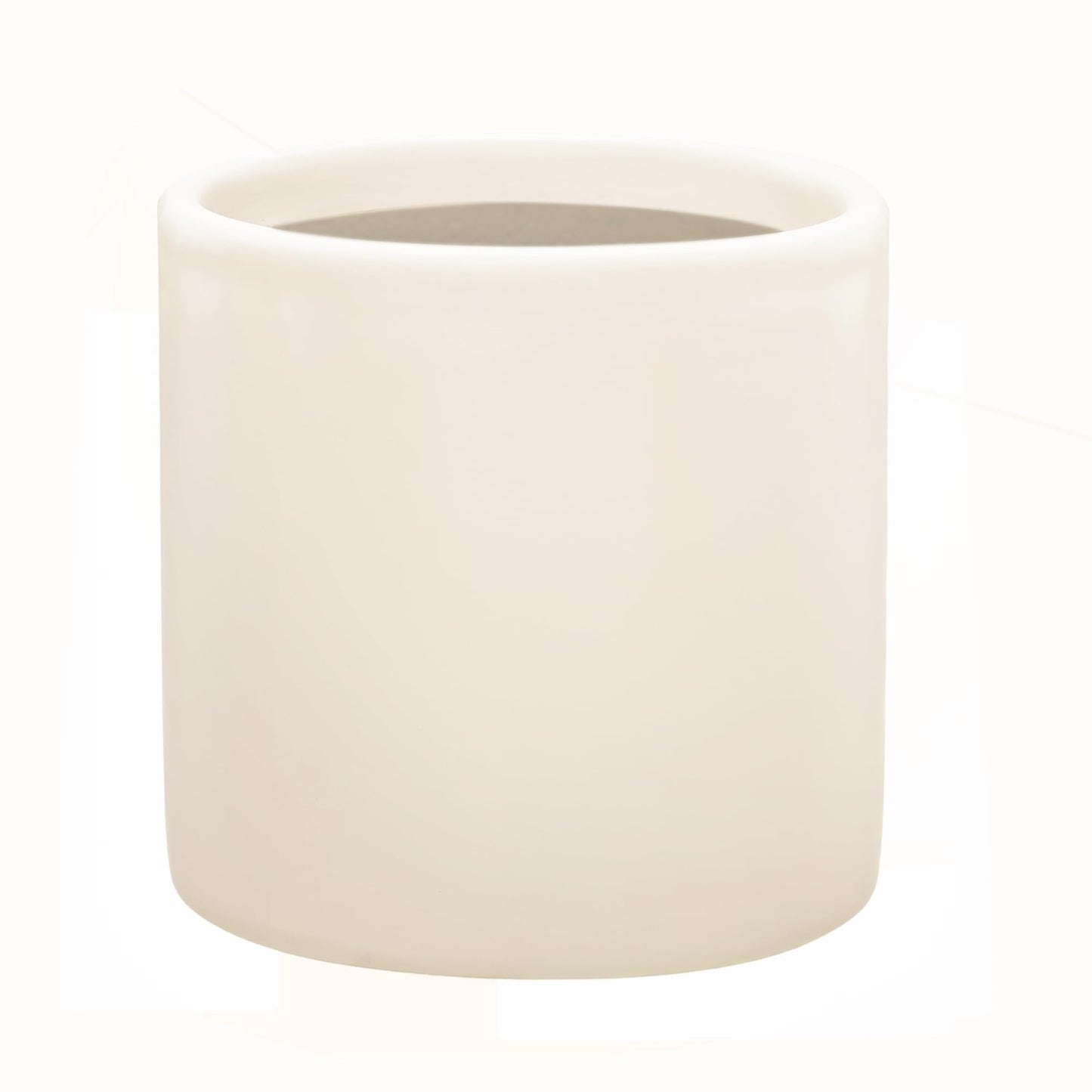 DEPLA LANE Lumero Fiberstone Cylinder Planter (14.0" Pot Opening x 15.7" D x 15.7" H) Smooth Finishes, Lightweight, Durable, UV Resistant, Minimalist Decor, Indoor Outdoor Plant Pot (XL, Cream White)