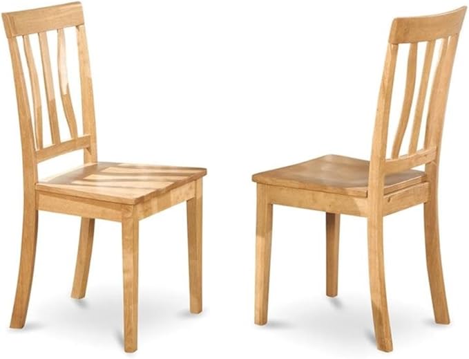 East West Furniture ANC-OAK-W Antique Dining Room Chairs