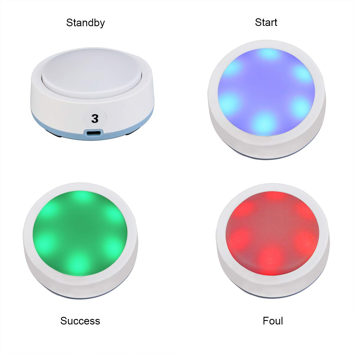Retekess TM101 Answer Buzzers,Lights and Sounds,Buzzers Game Show,Classroom Buzzers,1 Signal Light Wireless Button for Parties,Debates,Competition (1 Pack)