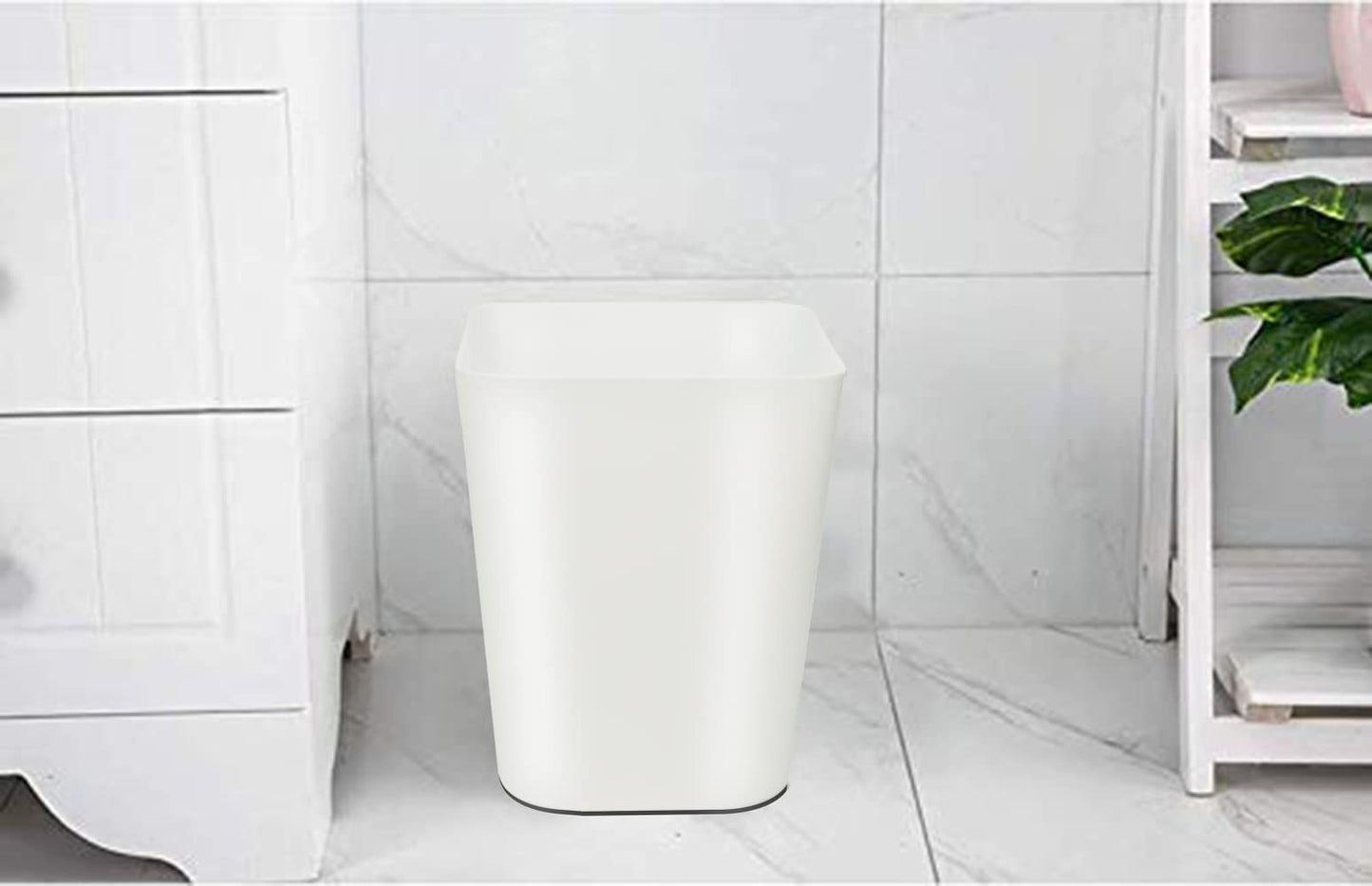 Feiupe 1.6 Gallon Small Trash Can Wastebasket for Kitchen Office Bathroom,Pack of 2(White+Gray)