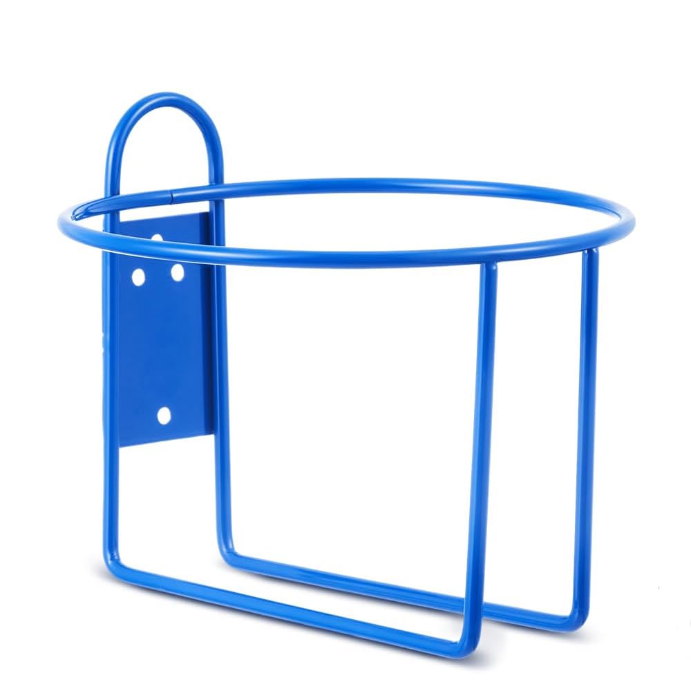 TCD Parts Blue Round One Gallon Jug Wall Mount Rack – Heavy-Duty Steel Holder for Hand Sanitizer, Hand Soap, or Liquid Detergent – Space-Saving Commercial Bottle Storage Organizer