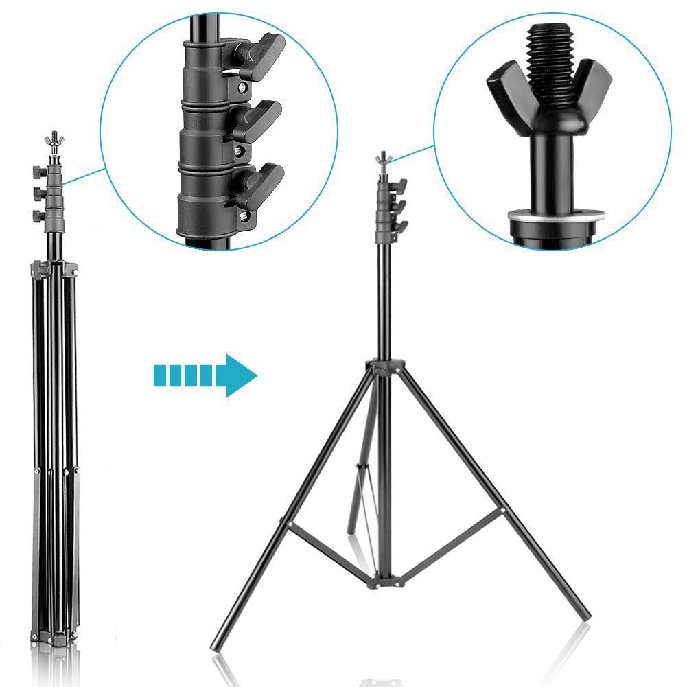 HYJ-INC 10ft x 8.5ft Adjustable Photography Backdrop Support System Photo Video Studio Muslin Background Stand Kit with Carry Bag