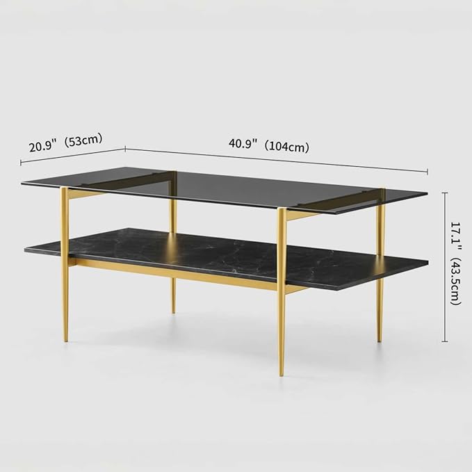 LumFurn Rectangle Coffee Table for Living Room, Mid-Century Modern Design